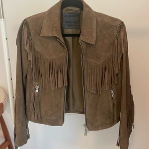 All Saints Vivi Suede Tassel Jacket